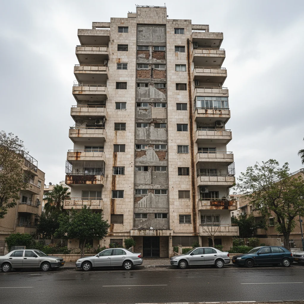 עבודות בגובה במבנה 15 קומות בת״א